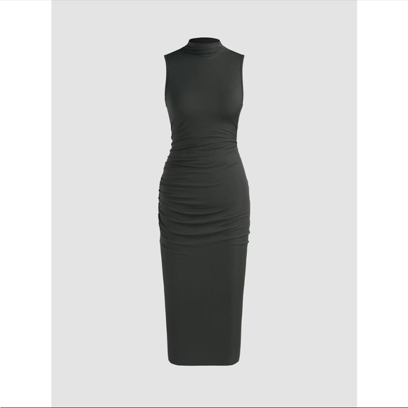Dresses & Skirts - COPY - High Neck Ruched Midi Dress NEW WITH OUT TAGS